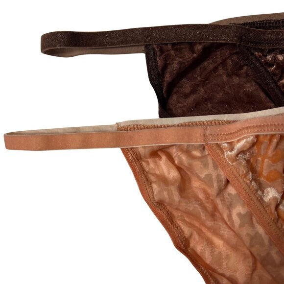 SKIMS Burnout Velvet String Bikini Brief Peach Chestnut 4X + Conditional Bonus - Picture 7 of 11